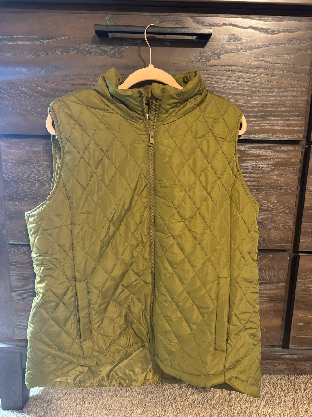 Maurice’s Quilted Olive Green Women's Vest - Sleeveless Jacket XXL